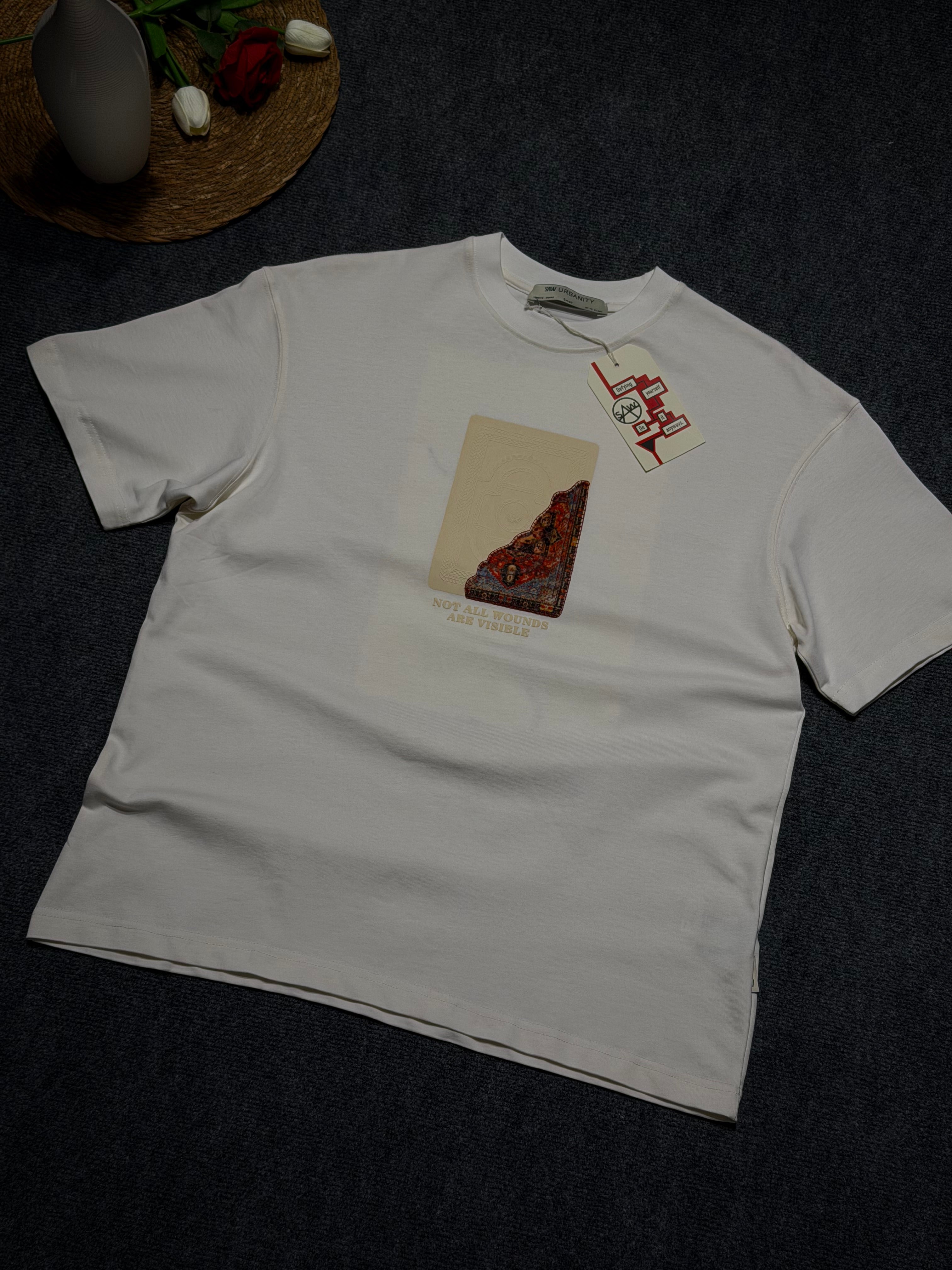 Not All Baskılı Oversize T-shirt Beyaz