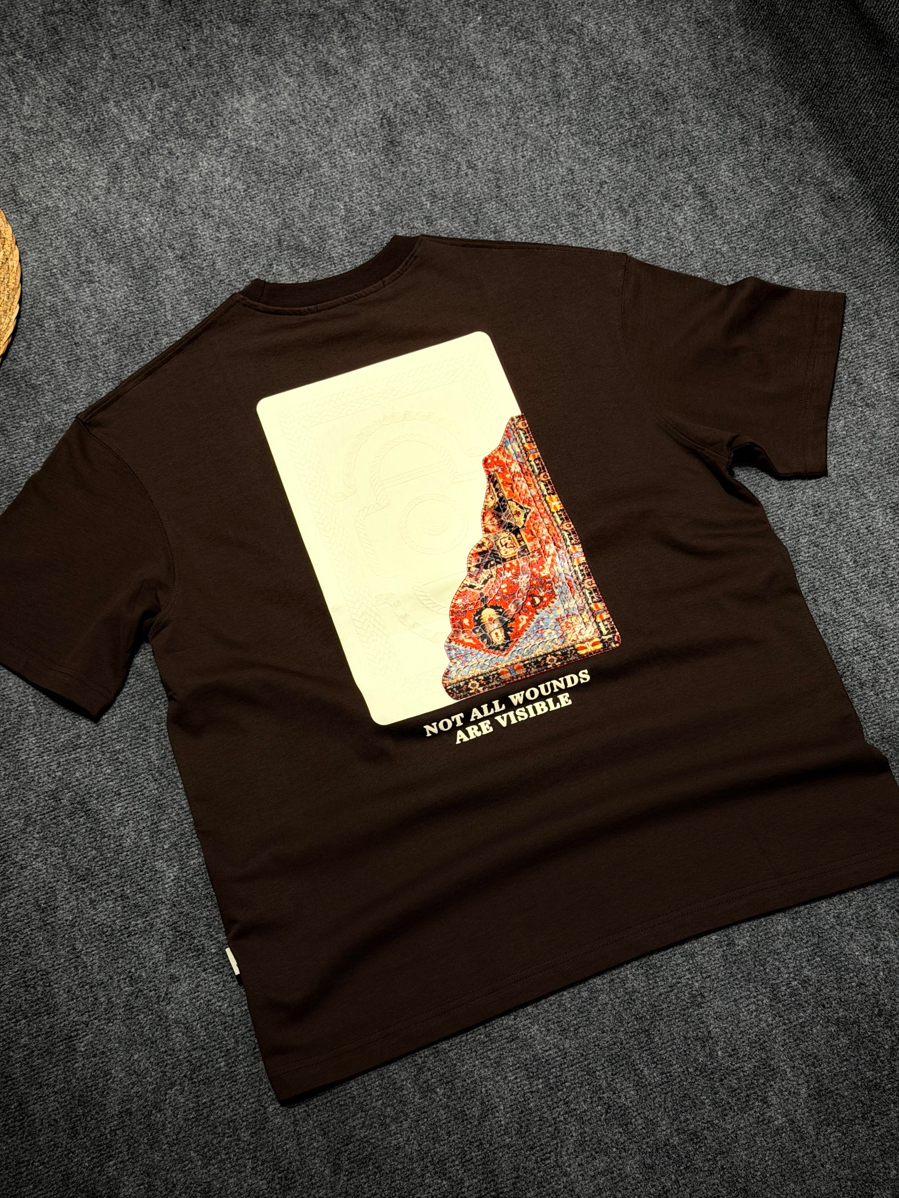 Not All Baskılı Oversize T-shirt Kahverengi