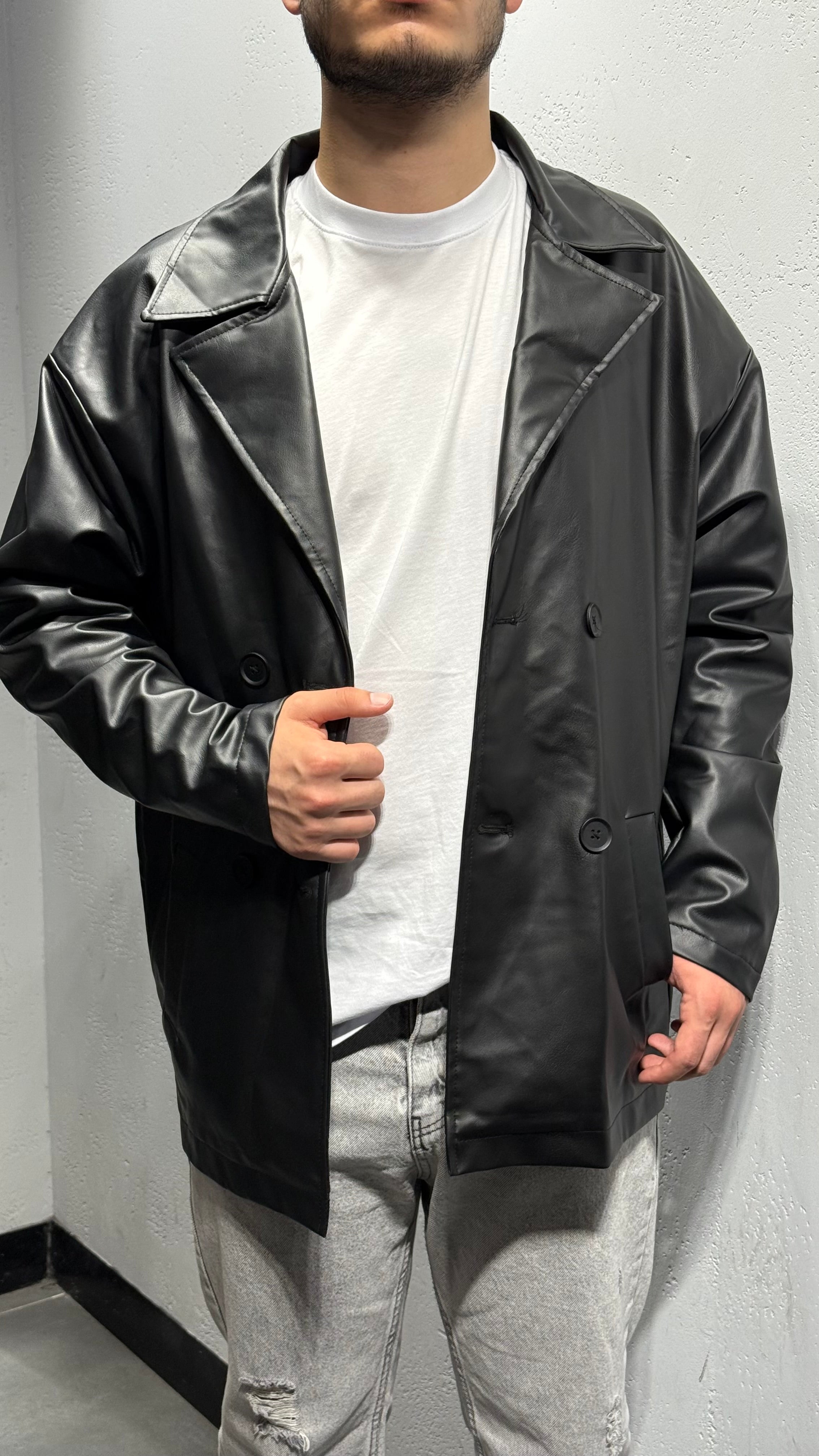 Diz Üstü Deri Ceket