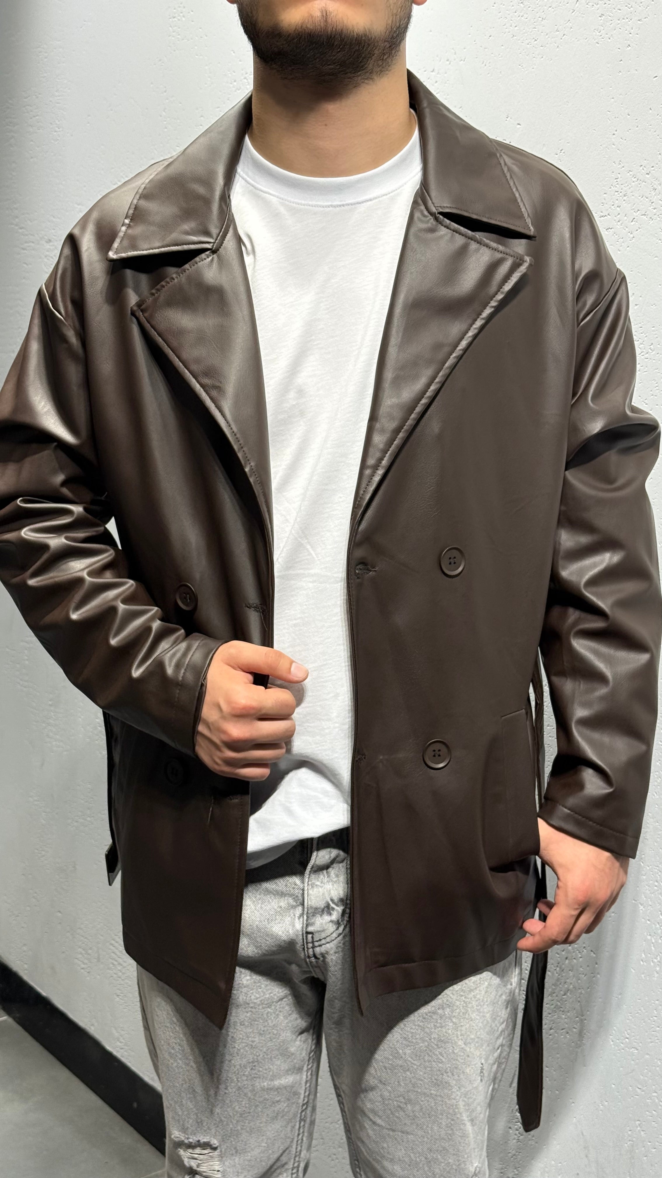 Diz Üstü Deri Ceket